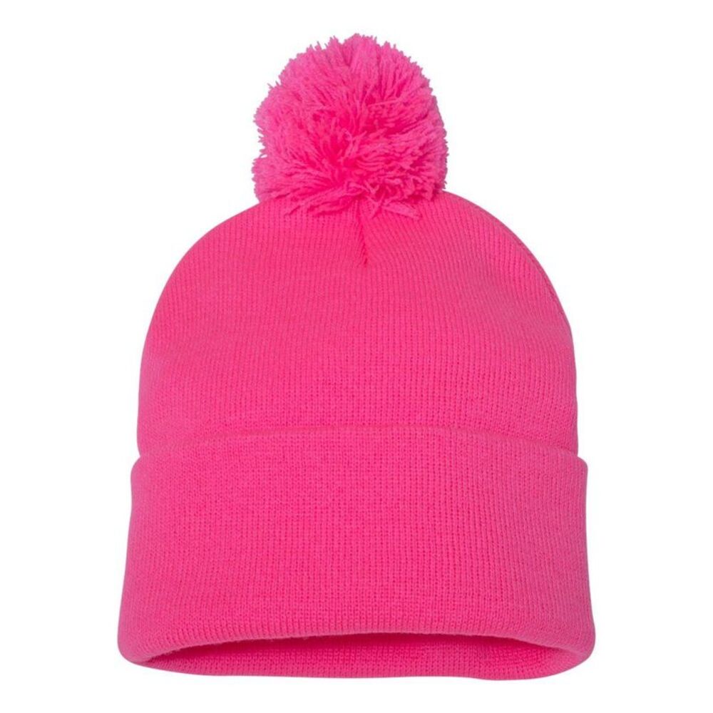 Sportsman Pom-Pom 12 Knit Beanie / Neon Pink